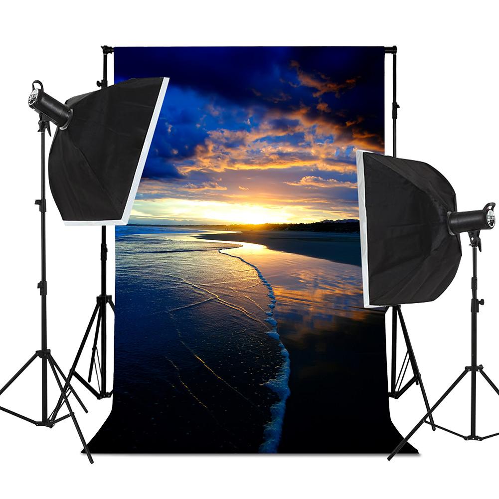 Beach Photography Background Seascape Sunset Studio Photo Backdrop Vinyl,for Home Decor,Parties,Studios,Outdoor Celebrations,Wedding