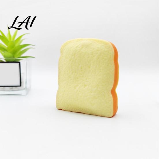 Sliced Bread Fidget Toys 1/2Pcs Simulated Toast Stress Relief Toy Squeeze Sensory Toy Soft Stretchy Fake Food for Kids Teens Adults Desk Reliever