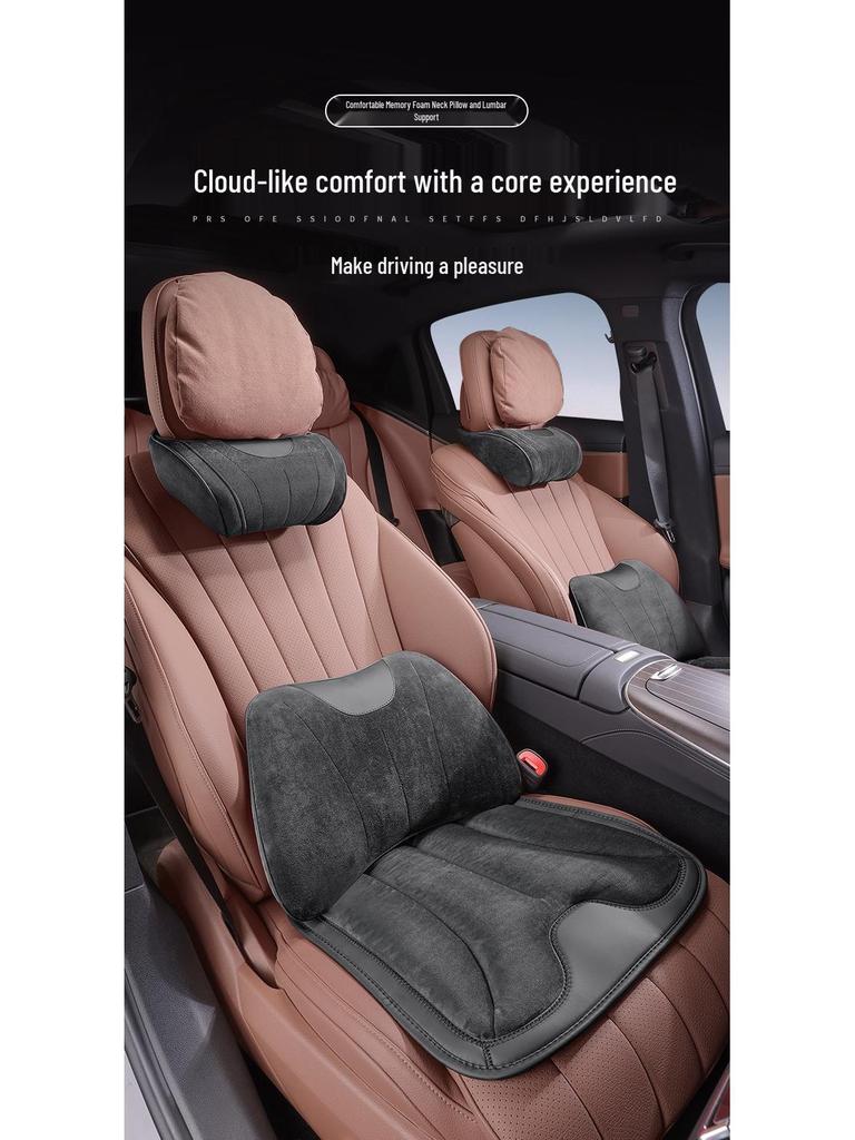 Car Seat Neck and Lumbar Support Pillow – Universal Flannel Cushion for All Seasons