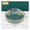 Metall Spiegel Transparent Glas Tablett Rund Kosmetik Aufbewahrungsbox Speisekammer Schreibtisch Finishing Hochzeitsdekoration Party