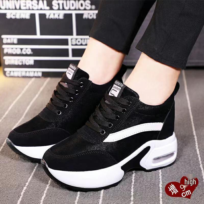 Plus Size Women's Height-Increasing Platform Sneakers - Autumn/Winter, Thick Sole, Trendy Casual Sports Shoes