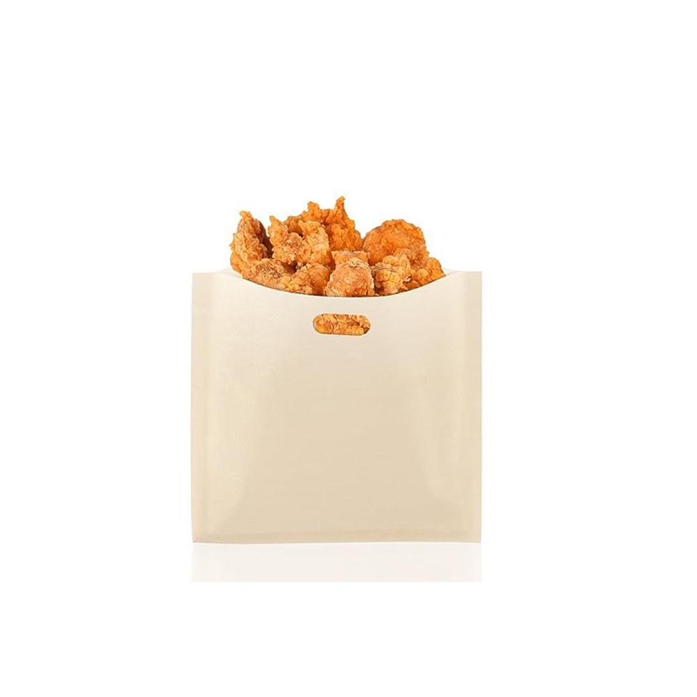 1PC Polyester Reusable Toaster Bag Snack Organizer Microwave Heating Sandwich Bags Reusable Baking Sheets Microwave Bags