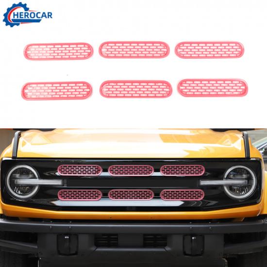 Pink Front Grille erts Mesh Net Grill Trim Cover For Ford Bronco -2025 US