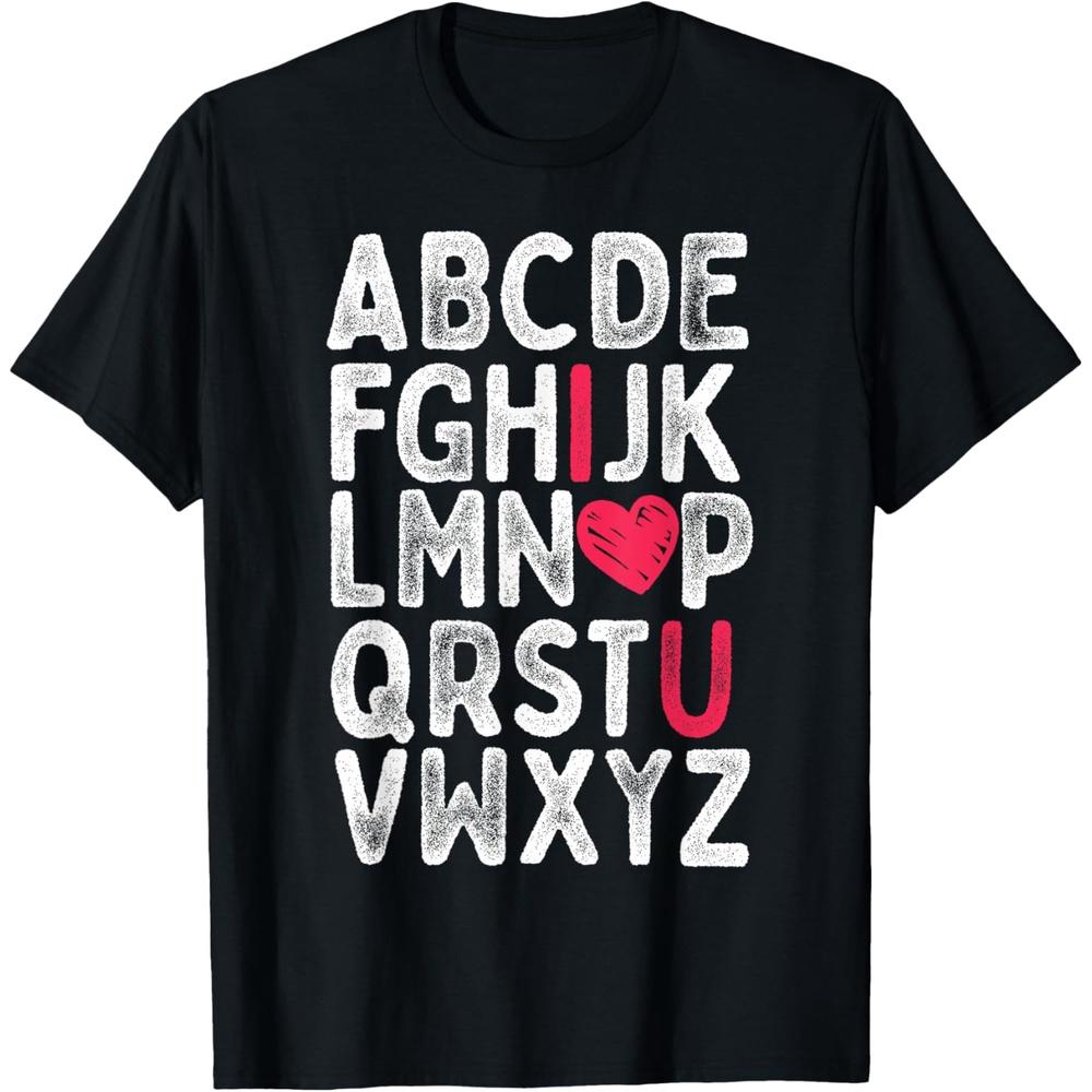 Happy Valentine s Day Cute Retro Teacher Alphabet Graphic Cotton Men T Shirt S