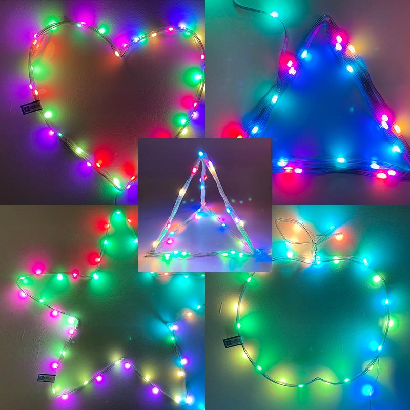 APP Remote Control LED  Christmas Tree Lamp Decoration USB Plu IP65waterproof Outdoor Indoor RGB Dreamcolor  Holiday Fairy Light