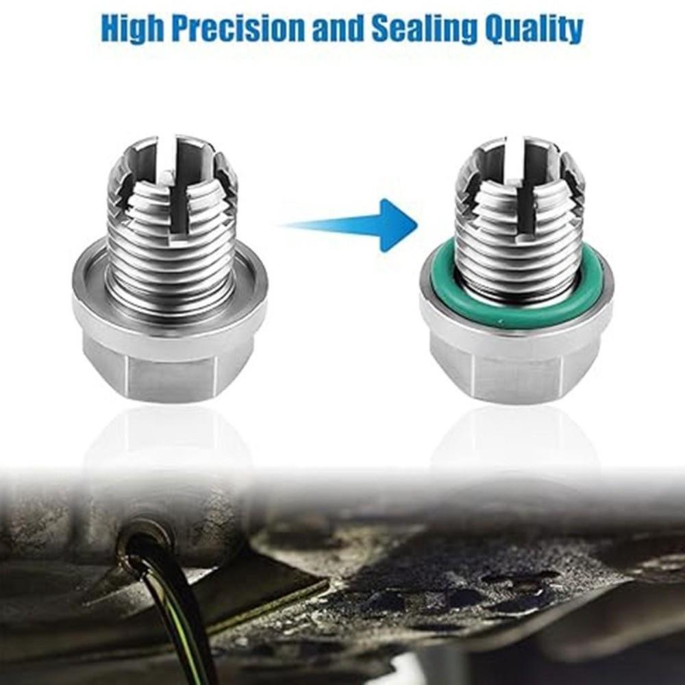 O-Ring Gasket Oil Drain Plug Kit Stainless Steel Self Tapping Plug  Automotive Use