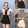 Japanese College Style A-Line High Waist Pleated Skirt - Slimming, Anti-Exposure, Solid Color, Girly Skirt for Spring and Autumn.