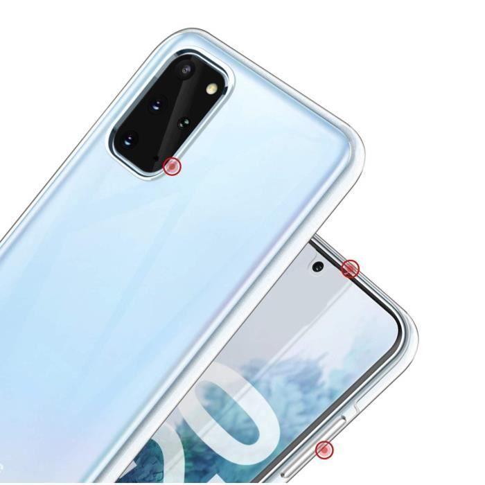 Case for Samsung Galaxy S20 - Full Cover Case Gel TPU Silicone Transparent Two Parts Front Back Snap-on Phonillico®