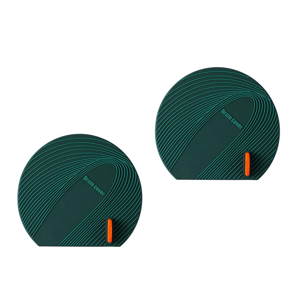 Flat Suction Silicone Drain Cover Plug Bathtub Sink Hair Stopper Set of 2 Multipurpose Use for Home and Hotel Bathrooms