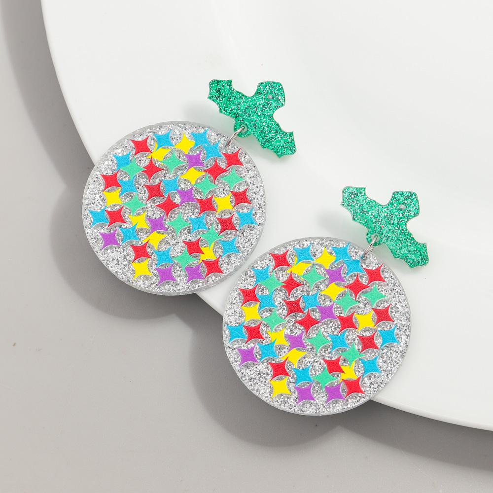 

Creative Merry Christmas Acrylic Earrings for Women Funny Cartoon Star Ball Cake Car Drop Earring Xmas Party Jewelry Gifts