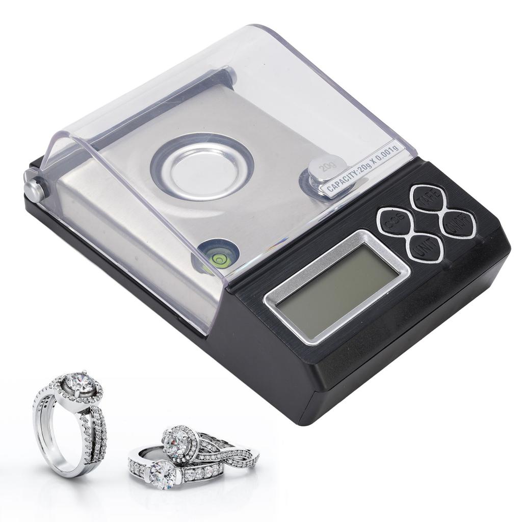 20g Digital Milligram Scale 0.001 High Accuracy Pocket Jewelry Scale Electronic Balance with 10g Calibration Weight