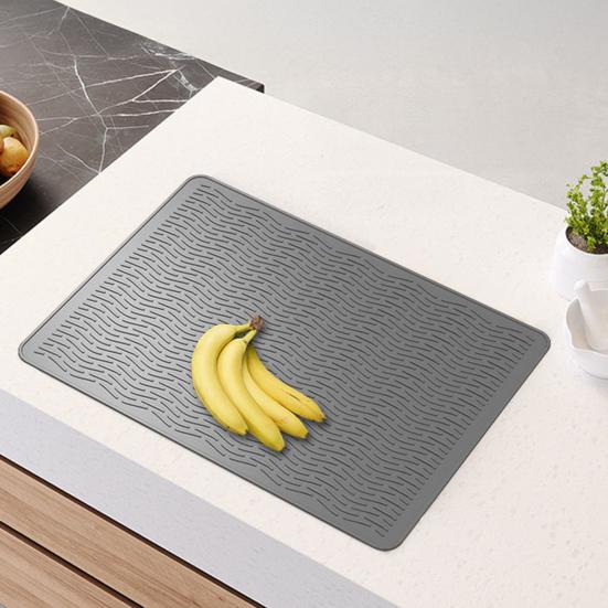Yousheng Silicone Drain Pad Heat Resistant Hot Pots Pans Kitchen Drying Mat with Wide Raised Ridge Design Countertop Air Circulation Mat