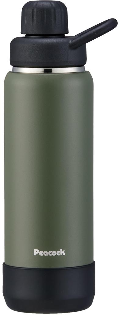 Peacock Water Bottle Carbonated Compatible Khaki Cold Storage Direct Drinking Sports Handle Thermos K The-peacock 0.7L AJL-R70