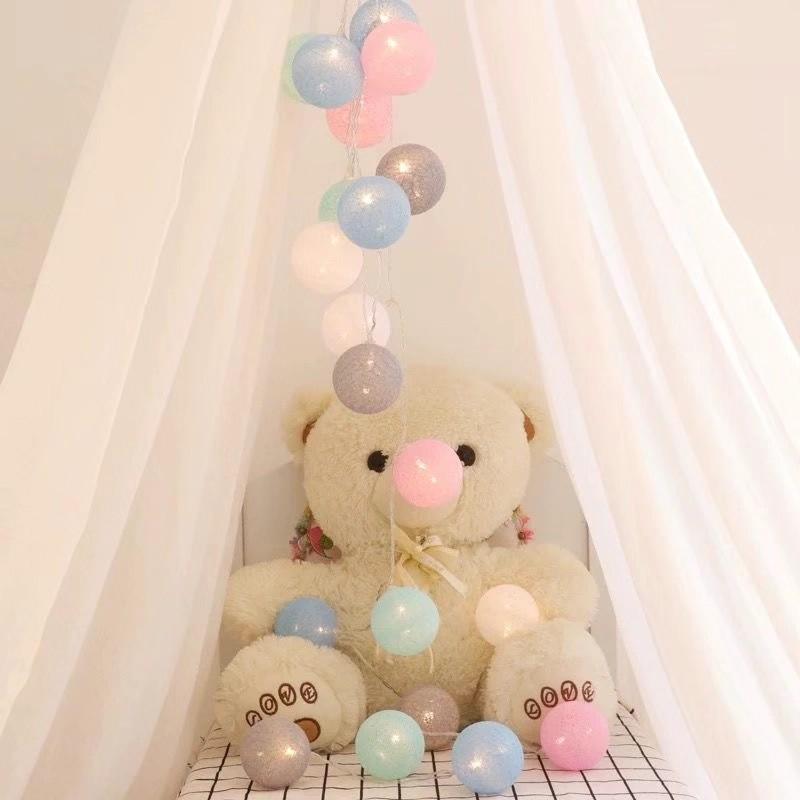 LED Cotton Ball String Lights for Christmas, Bedroom, and Party Decoration