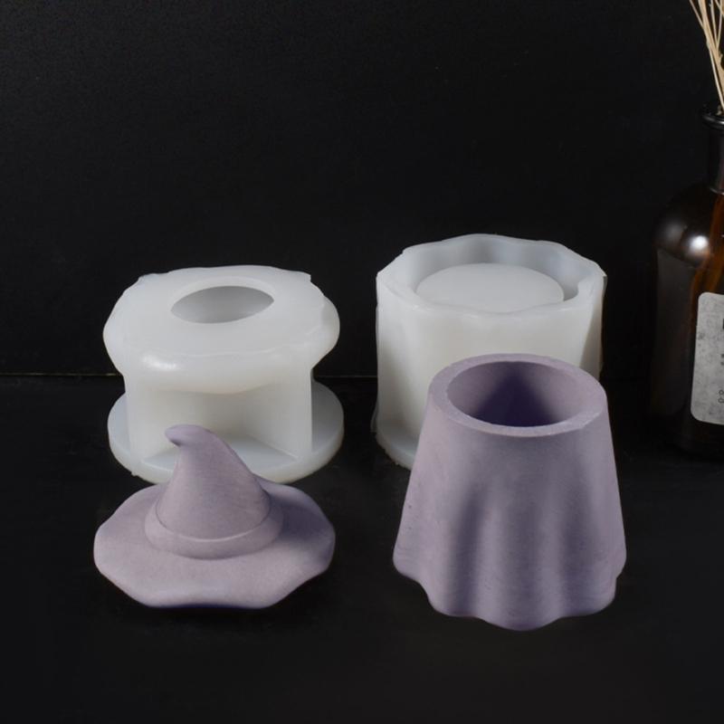 Witch Hat Shape Silicone Molds for Unique Candle Holder and Trinkets Box Creation Soft Moulds Easy Demolding Moulds