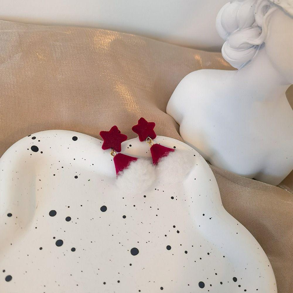 Christmas Bell Merry Christmas Earrings Star Xmas Earrings Studs Santa Hat Dangle Earrings  Girls