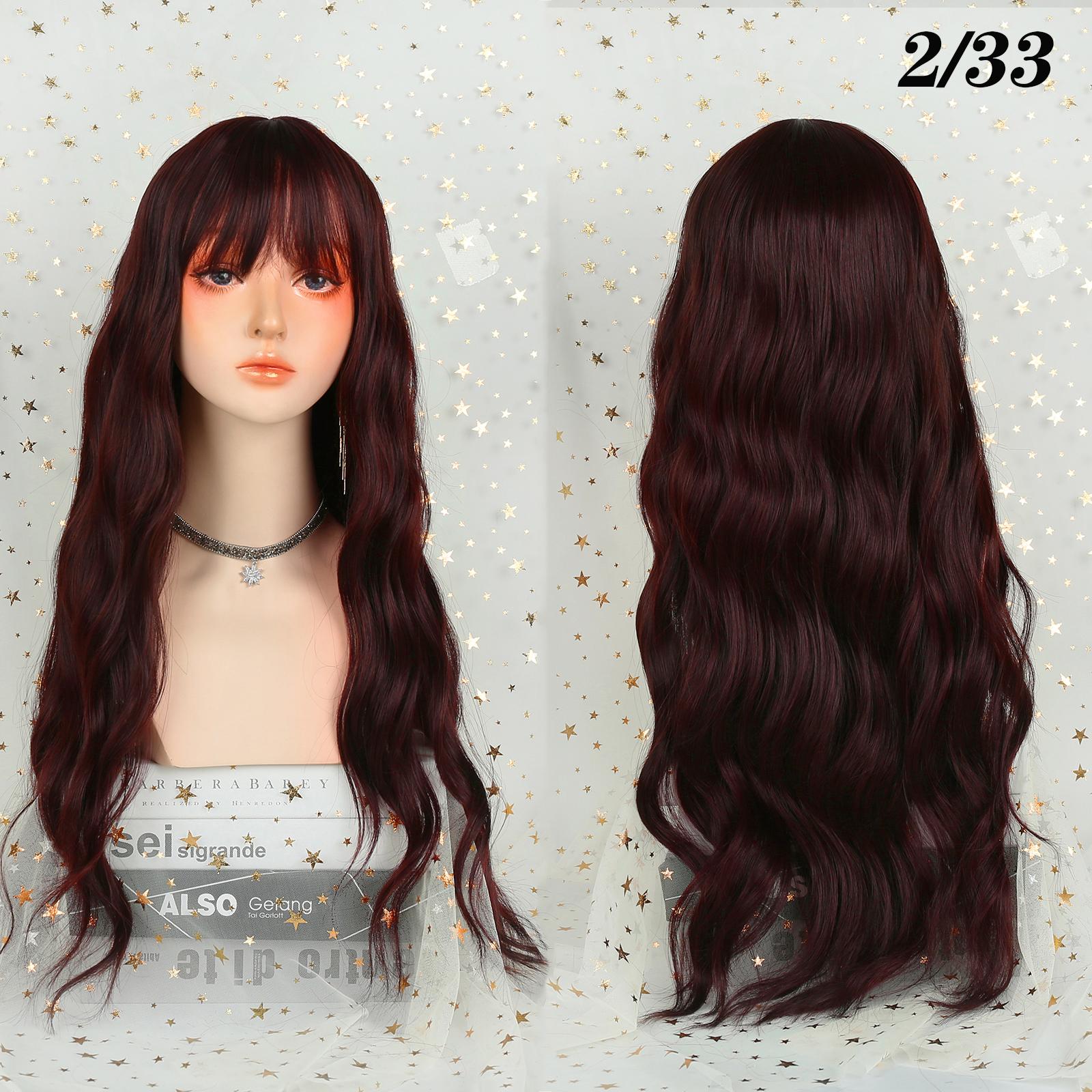 

Черный длинный женский парик с термостойким синтетическим париком Liu Haibo Черные женские афроамериканские волосы