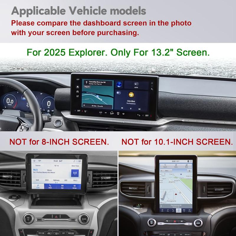 Center Console Dashboard Organizer for 2025-2026 Ford Explorer 13.2-Inch Behind Screen Dash Board Tray Phone Holder Accessories