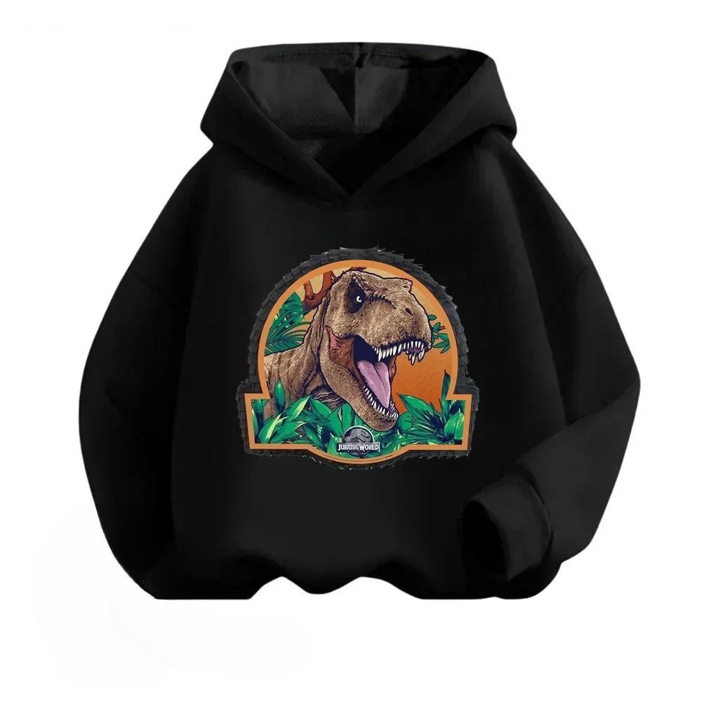Jurassic World Cartoon Printed Children's Hoodie Autumn/Winter New Girl's Top Comfortable and Warm Hoodie