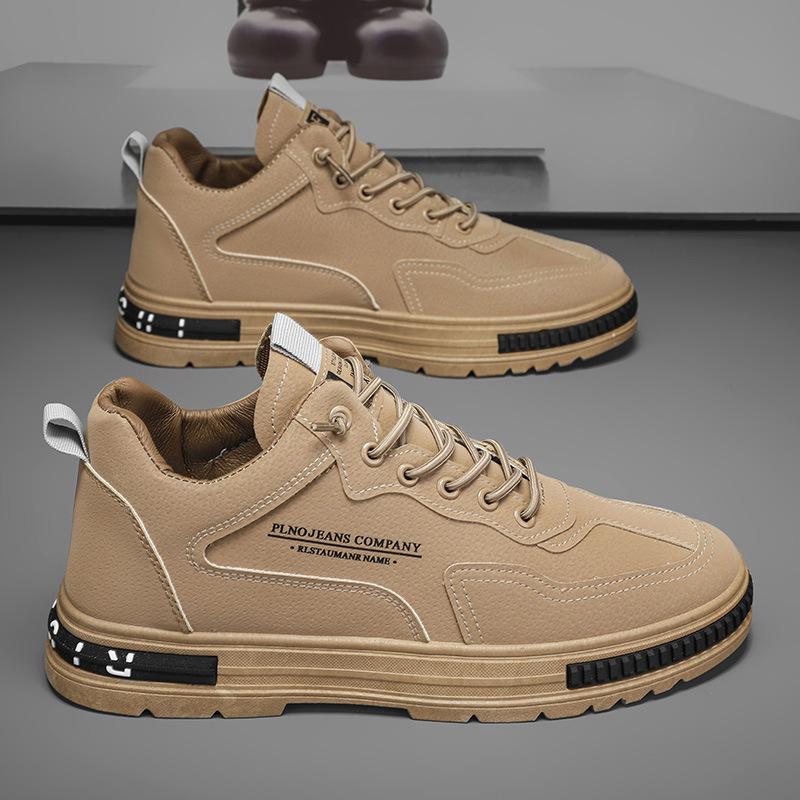 2025 Herbst neue Werkzeugstiefel Herren dicksohlige erhöhende Arbeitsschutzschuhe Trend vielseitige lässige Herrenschuhe Mode