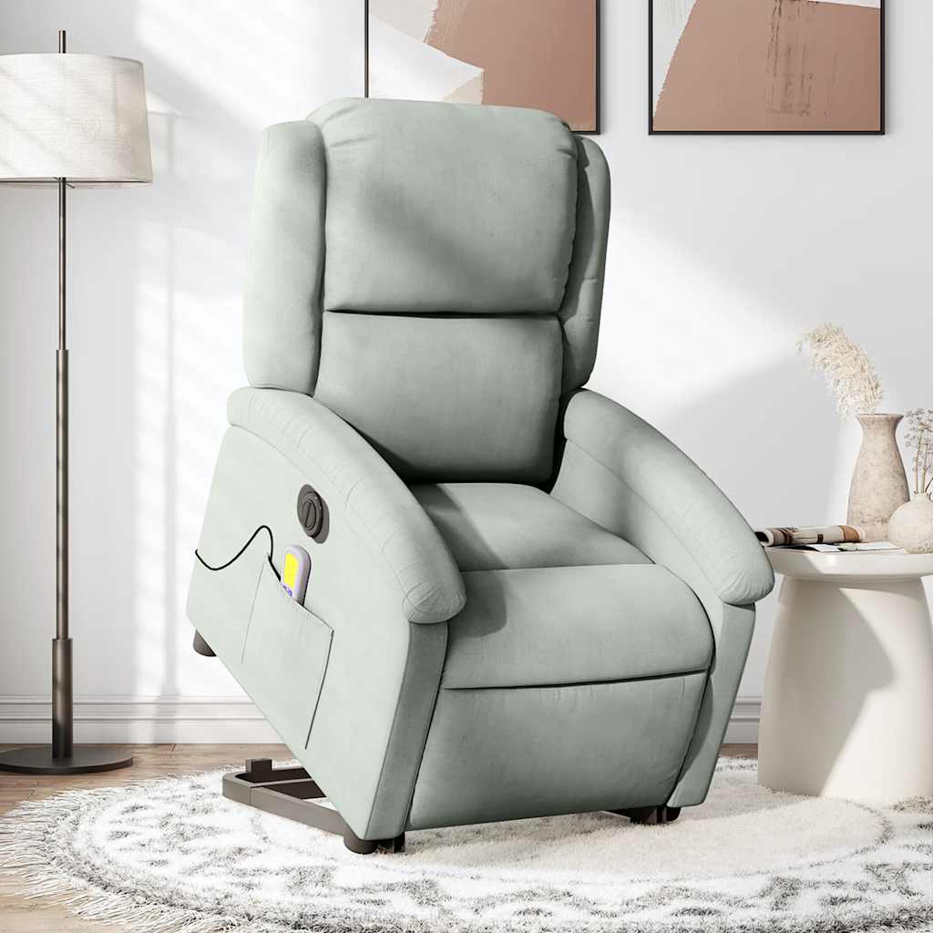 Vidaxl Lift-Up Massage Chair, Electric, Reclining, Light Gray