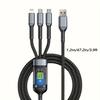 3pcs Multi Charging Cable 3in 1 Multi USB Charger Fast Charging Cable Nylon Braided Multiple Charger Adapter Cord with Type C Micro USB Port
