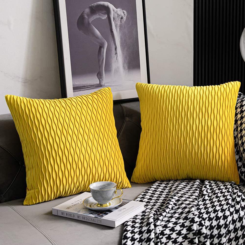 Modern Minimalist Moss Green Pillowcase Striped Velvet Decorative Cushion Sofa Living Room Bedroom