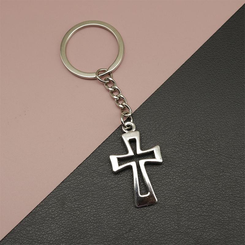 Hohles Kreuz Anhänger Schlüsselanhänger Für Frauen Männer Kreativer Autoschlüsselring Einfach Retro Rucksack Dekoration Zubehör Geschenke