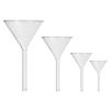 4pcs Glass Funnel Set Chemical Resistant Filling Funnel for Small Bottles Triangle Shape Clear Ideal for Transferring