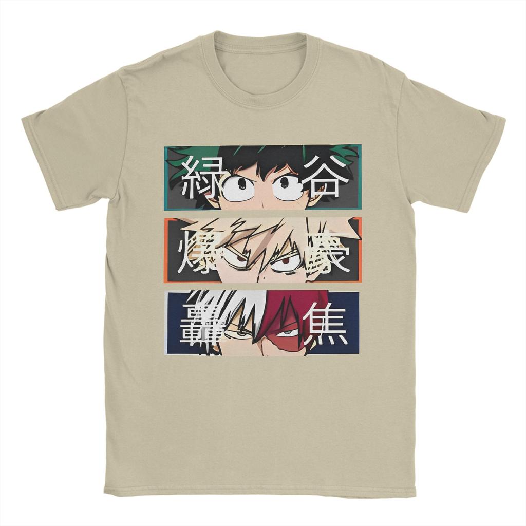 Cartoon My Hero Academia T-Shirt Deku Bakugou Katsuki Todoroki Shoto Reine Baumwolle Oberteile Rundhals T-Shirts 4XL 5XL 6XL T-Shirts