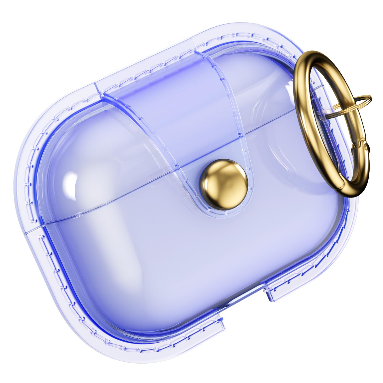 New Design Crystal Headphones Cover Anti-Fall Shockproof Earphone Case for Airpods Earphone Full-inclusive Protective case синий