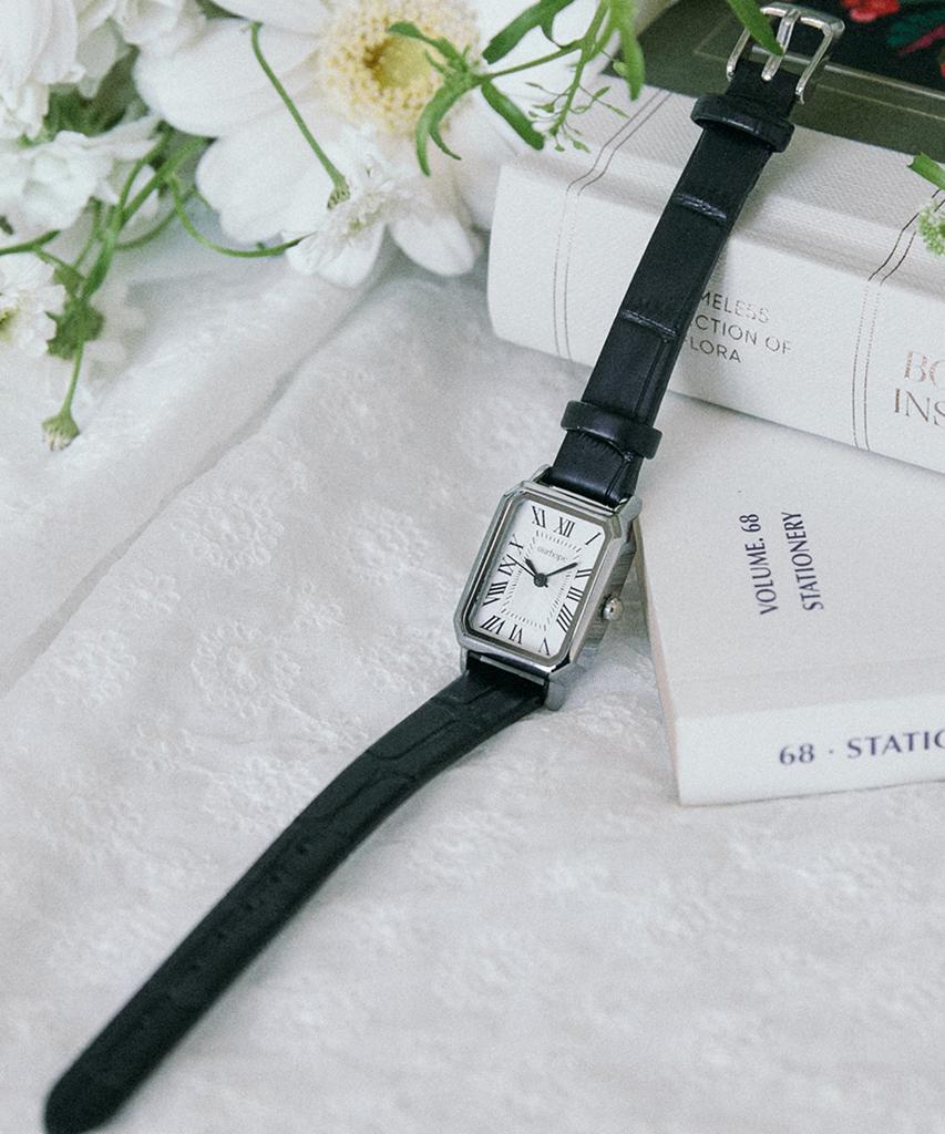 OURHOPE Square Classic Leather Watch - Black