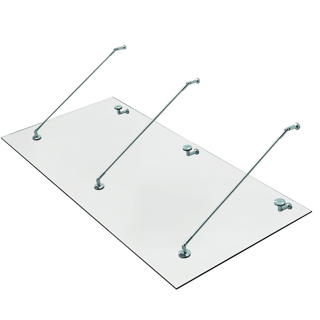 Canopy Glass Canopy Door Canopy Tempered Glass (ESG) Stainless Steel Clear Glass 200x90cm