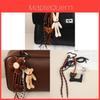 Miu Cute Animal Pendant Keychain With Handcrafted Mixed Material For Bags And Keys