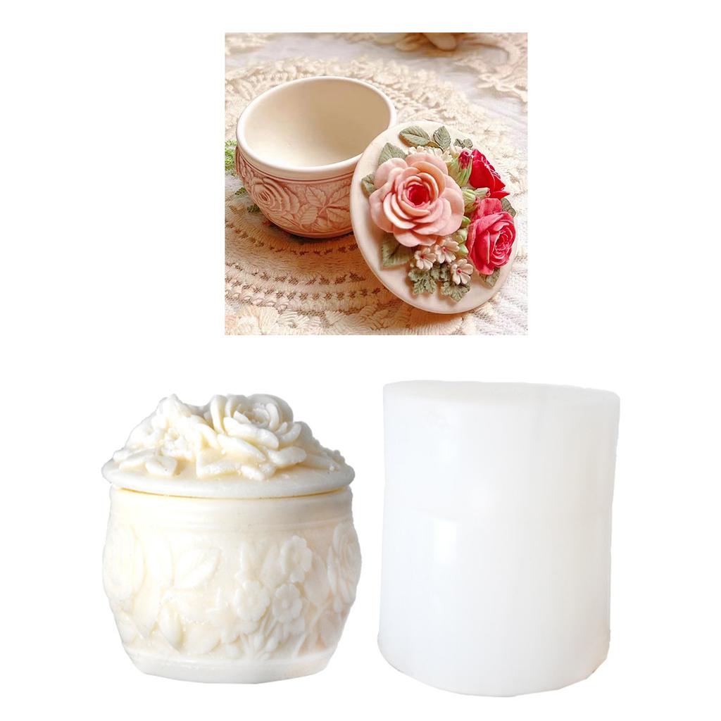 Rose Decorative Storage Box Container Molds Storage Box Silicone Mold for DIY Epoxy Resin Trinkets Holder Home Decor
