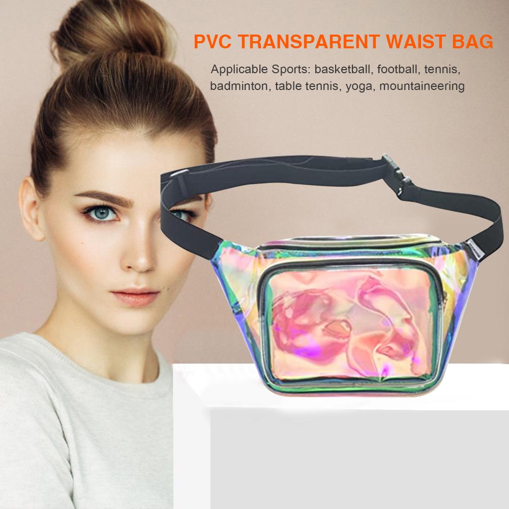 PVC Fanny Packs Mini Fashion Unisex Messenger Bag Clear Waterproof Jelly Storage Bags for Running Outdoor Fitness Travel