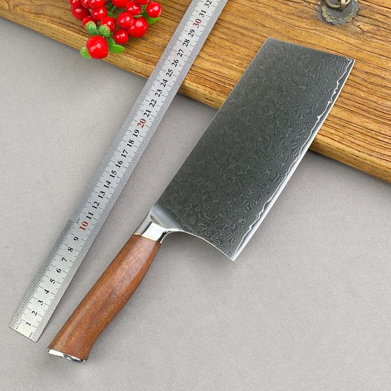 7.7 Inch Slicing Knife 67-layers Damascus Steel Blade Sharp Chef Cleaver Meat Kitchen Knives For Cutting Vegetables And Meat