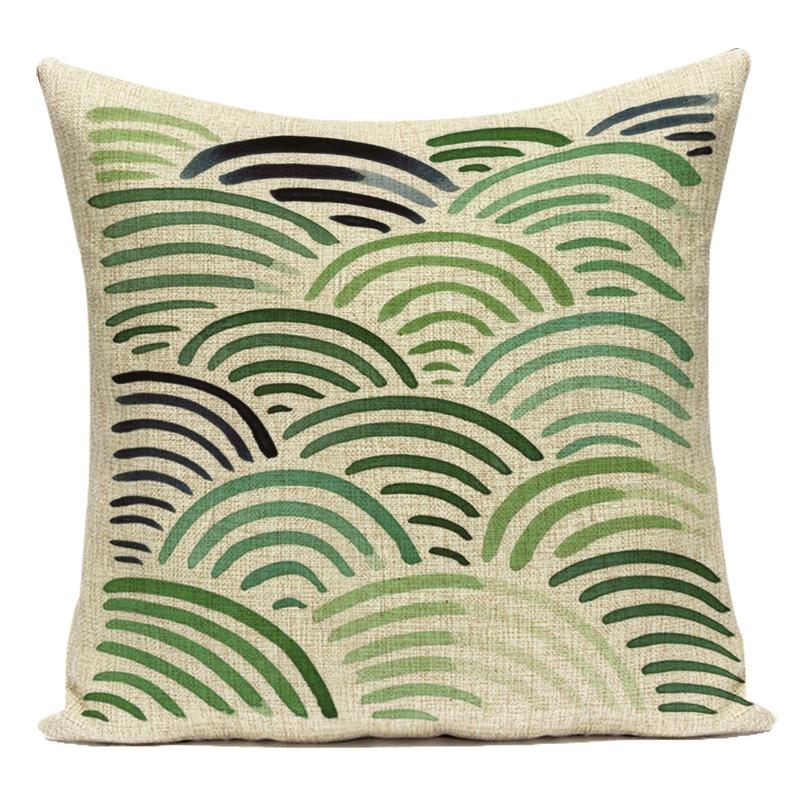 Tropical Green Plant Leaf Cactus Palm Polyester Pillow Case Sofa Home Decoration Cushion Cover Pillowcase for Living Room