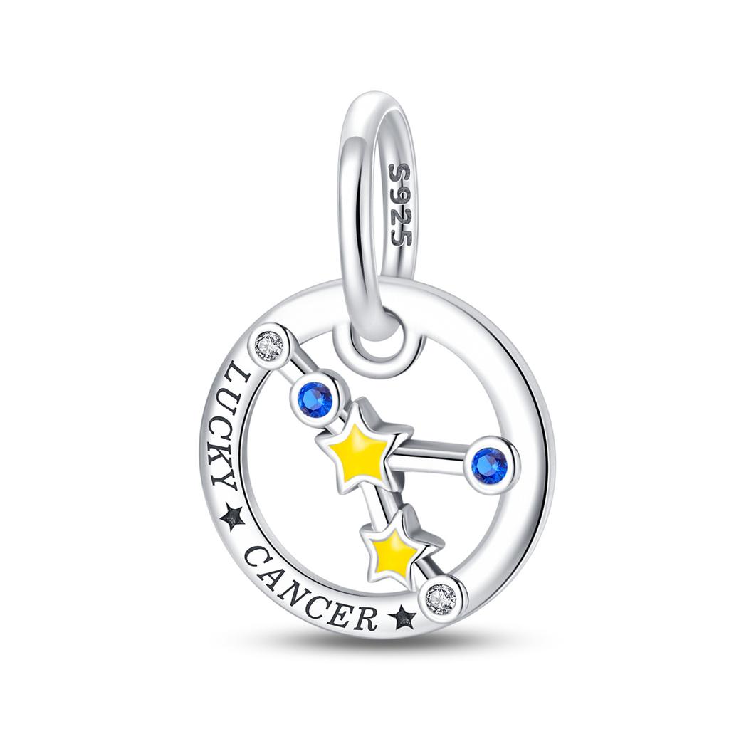 S925 Sterling Silver 12 Constellation Pendant Virgo Gemini DIY Jewelry Accessories
