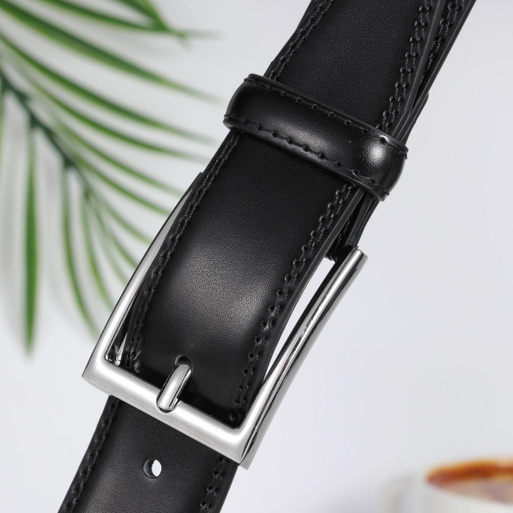Business And Leisure Pin Buckle Leather Belt, Men'S Leather Belt, Light Luxury Cowhide Belt