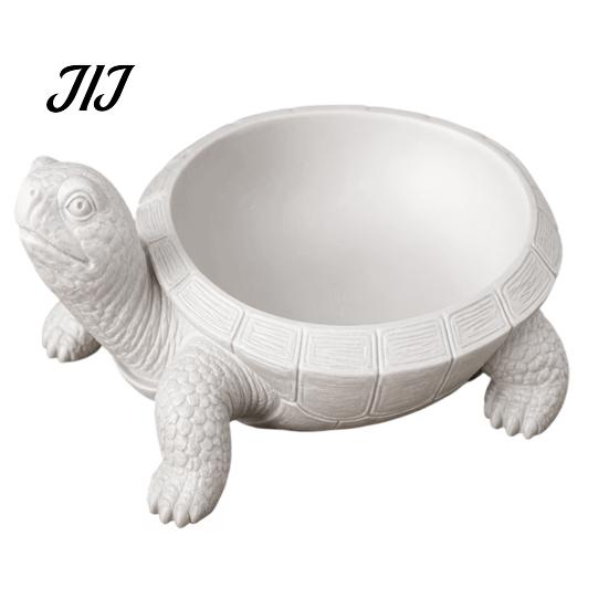 White Resin Animal Figurine 3D Printed Turtle Storage Tray, Decorative Jewelry Tray for Necklaces Rings, Creative Desktop Organizer Living Room