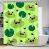 Rideau de douche motif grenouille verte Décor de salle de bain pour enfants Tissu imperméable, Crochets inclus, Taille personnalisable (Choisir la couleur et le design)