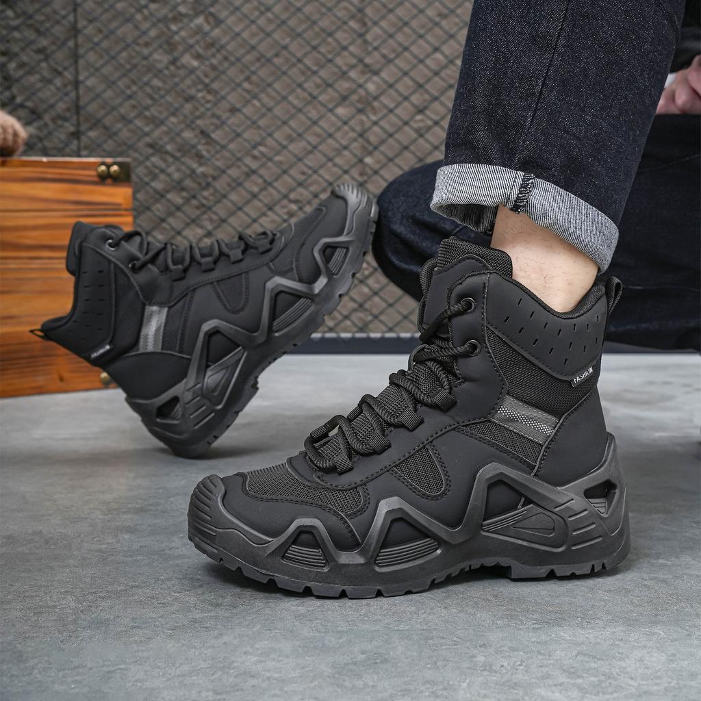 Men'S High Top Boots, Hiking Boots, Anti Slip And Wear-Resistant Retro Casual Fashion Men'S Shoes, Outdoor Sports Shoes