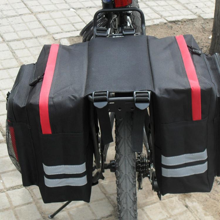 Bicycle Rear Rack Bag With Multiple Pockets For Mountain Bike Commuting And Outdoor Cycling