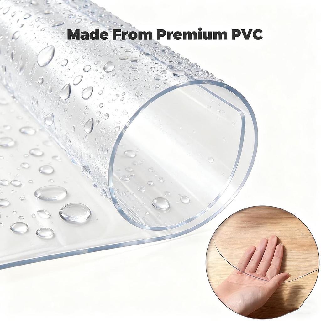 Transparent Chair Mat for Carpets 22 24 26 28 30 32 36 48 Clear PVC Floor Protector Mats, Non-Slip & Odorless Heavy Duty Office Chair Mat for Easy