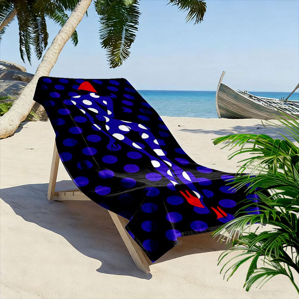 Polka Dot Fashion Silhouette Beach Towel Quick-drying for Travel Outdoor Sports Jogging Beach and Swimming