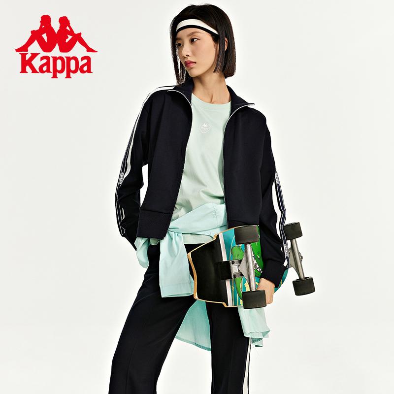 Kappa Knitted Cardigan New Women's Look Slim Retro Sports Hoodie Casual Long Sleeve