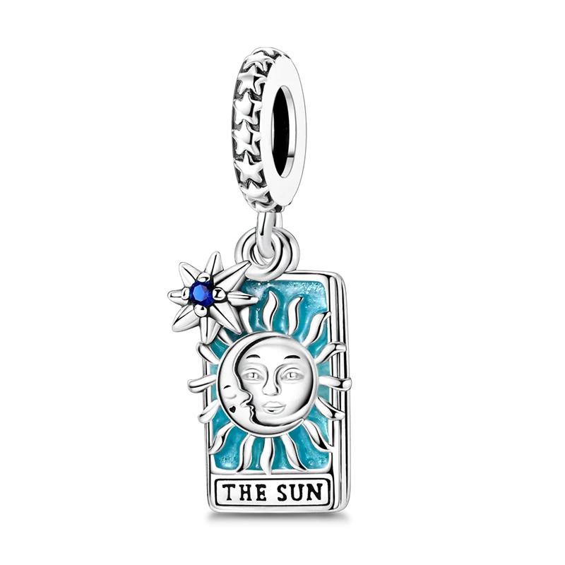 Plata 925 Arcanos Mayores Arcanos Menores Cartas de Tarot Colgantes Amuletos Encaje Original Pulsera DIY Collar Joyería de Cumpleaños