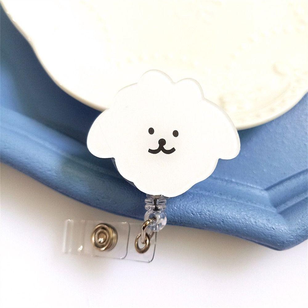 Name Tag Nurse Badge Reel Cartoon Dog Easy Pull Buckle Retractable Badge Holder  Doctor Students