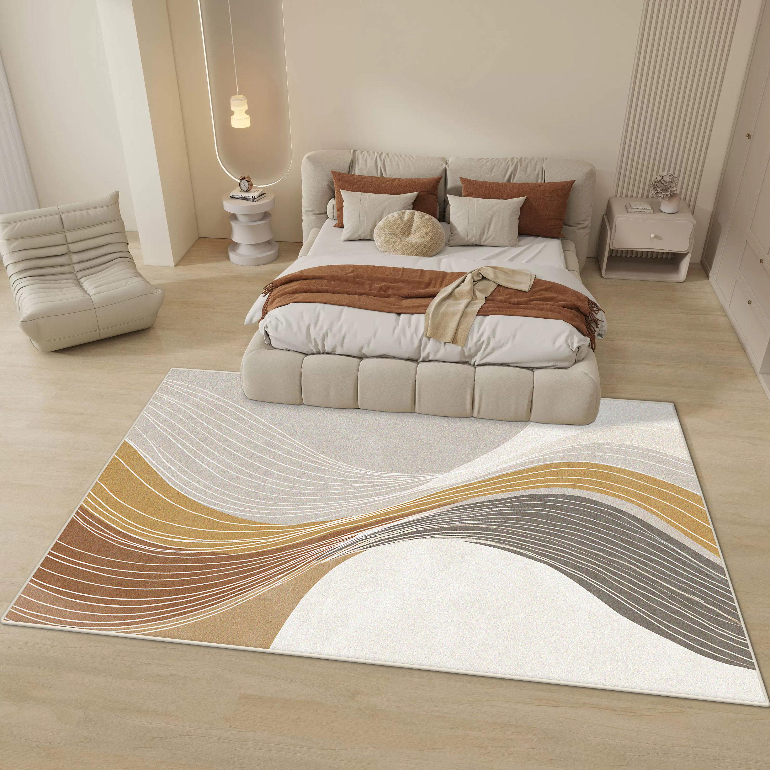 

Modern Abstract Style Rug for Bedroom Bedside Home Decoration Living Room Large Carpets Lounge Fluffy Soft Non-slip Foot Mat 60*90cm